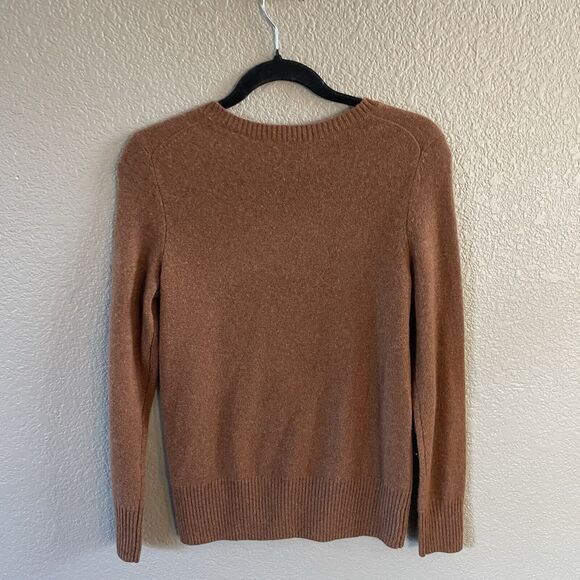 Saks Fifth Avenue Cashmere Brown Crew Neck Sweater - Picture 2 of 7
